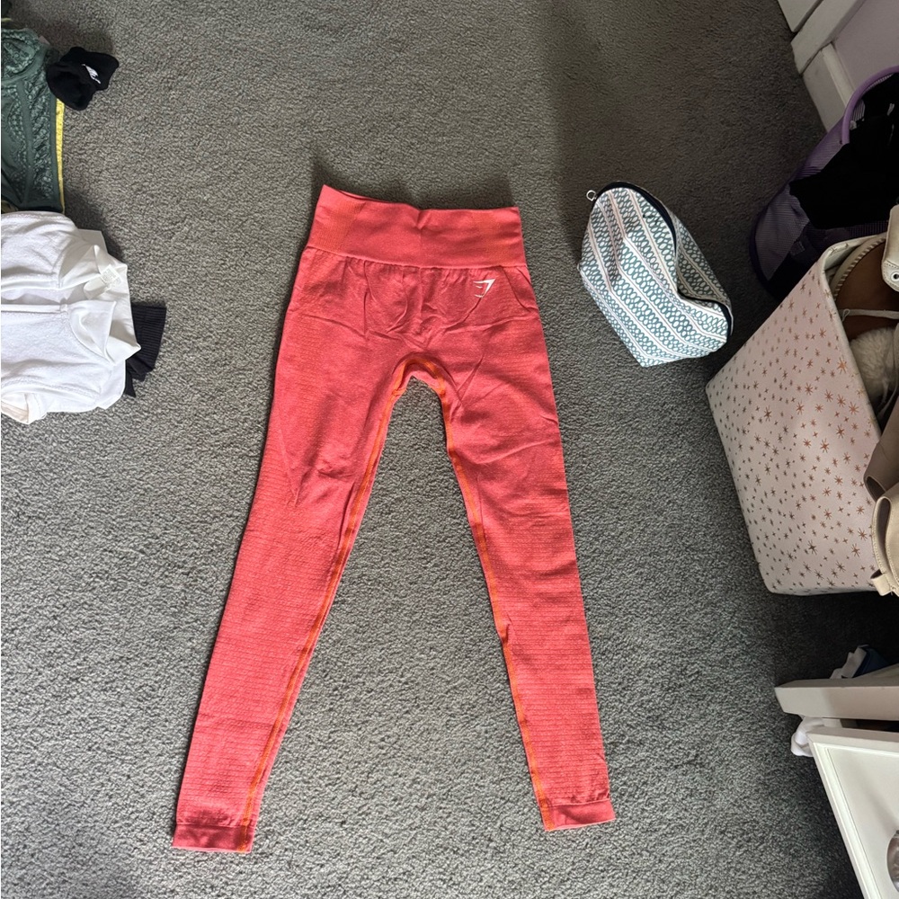 Pink Seamless Ribbed Leggings - Picture 3 of 4